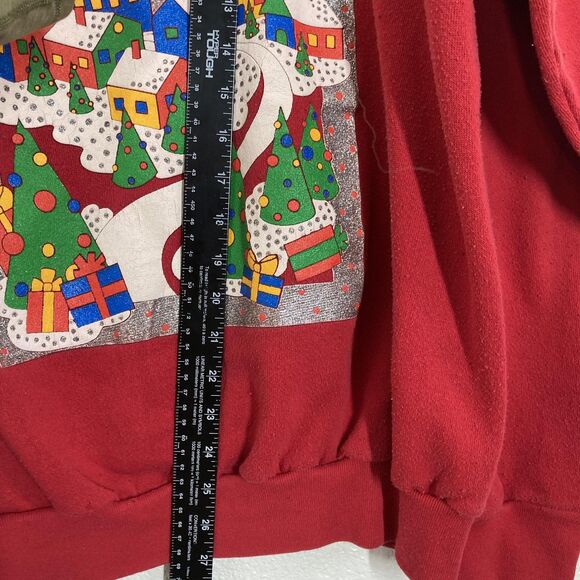 Vintage MBC Sweatshirt Mens XL Christmas Village Graphic Crewneck Made USA 90s - Picture 7 of 15